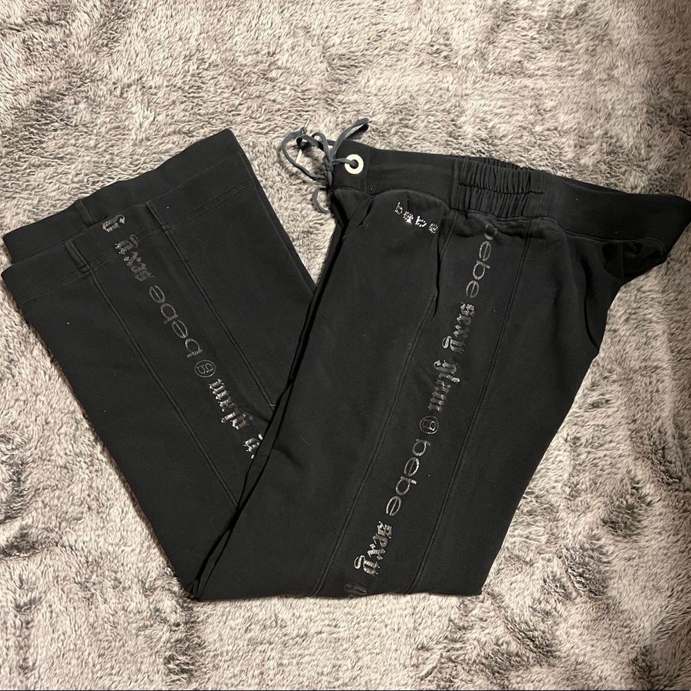 Black Bebe straight leg Sweatpants